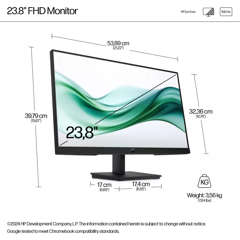 HP Series 3 Pro 23,8 Zoll FHD Monitor - 324pv, 60,5 cm (23,8 Zoll), 1920 x 1080 Pixel, Full HD, LCD, 5 ms, Schwarz