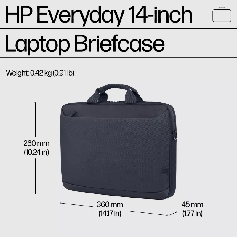 HP Everyday 14-Zoll-Laptop-Aktentasche, Aktentasche, 35,8 cm (14,1 Zoll), Schultergurt, 420 g