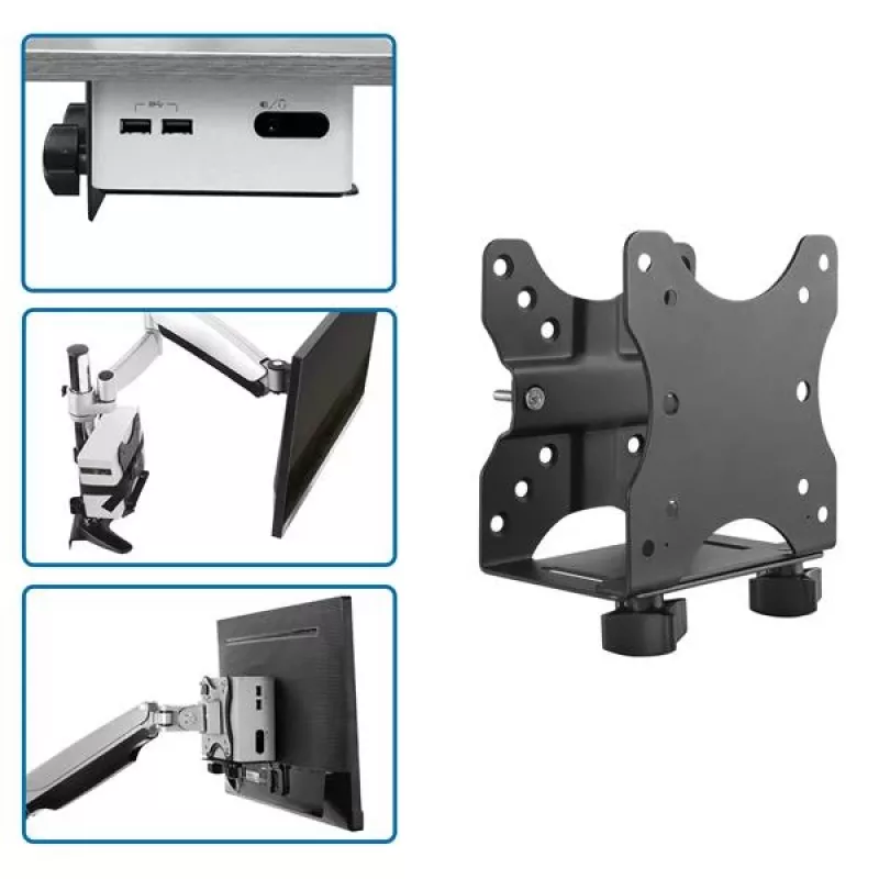 StarTech.com Thin-Client-Halterung – VESA-Montagehalterung, Monitorständer-CPU-Halter, Kleiner Desktop, 5 kg, 75 x 75, 100 x 100 mm, Schwarz, Kunststoff, Stahl