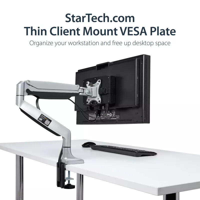 StarTech.com Thin-Client-Halterung – VESA-Montagehalterung, Monitorständer-CPU-Halter, Kleiner Desktop, 5 kg, 75 x 75, 100 x 100 mm, Schwarz, Kunststoff, Stahl