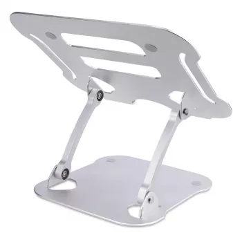 StarTech.com Laptopständer für den Schreibtisch, Ergonomischer Laptopständer höhenverstellbar, Aluminium, Tragbar, Unterstützt bis zu 10 kg, Faltbarer Laptophalter für den Schreibtisch – Abgewinkelte Notebook-Erhöhung/Ständer