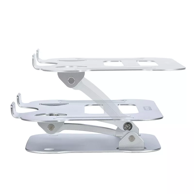StarTech.com Laptopständer für den Schreibtisch, Ergonomischer Laptopständer höhenverstellbar, Aluminium, Tragbar, Unterstützt bis zu 10 kg, Faltbarer Laptophalter für den Schreibtisch – Abgewinkelte Notebook-Erhöhung/Ständer