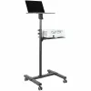 StarTech.com Mobiler Projektor- und Laptop-Ständer/Wagen – robuster tragbarer Projektorständer (2 Ablagen, je 10 kg belastbar) – höhenverstellbarer Rollwagen für Präsentationen mit abschließbaren Rollen