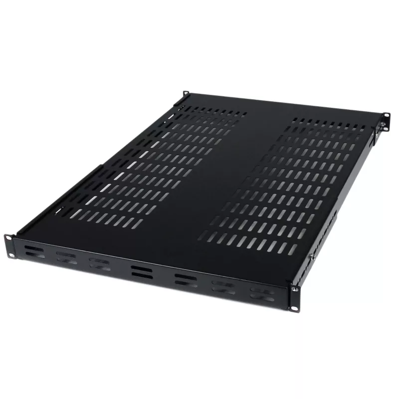 StarTech.com 1U verstellbar belüfteter Server-Rack-Einlegeboden - 175 lbs - 19,5 bis 38 Zoll verstellbare Einbautiefe Universalfach für 19-Zoll AV-/Netzwerk-Geräterack - 27,5 Zoll tief