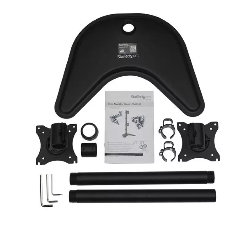 StarTech.com Dual-Monitor-Stand – Vertikal, freistehend, 10 kg, 33 cm (13 Zoll), 68,6 cm (27 Zoll), 100 x 100 mm, Schwarz