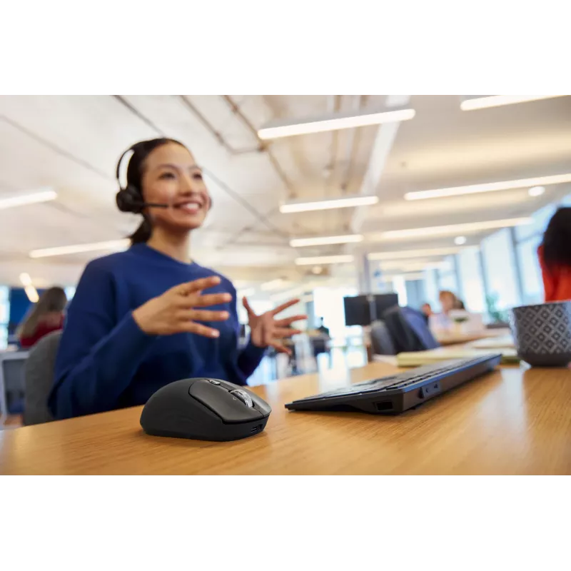 HP 700 Wiederaufladbare kabellose Maus, beidhändig, RF Wireless + Bluetooth, 6000 DPI, Schwarz