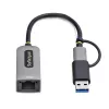 StarTech.com USB-C-auf-Ethernet-Adapter mit USB-A-Dongle, 10/100/1000 Mbit/s, USB 3.0 zu Gigabit Ethernet Netzwerkadapter, 15 cm festes Kabel, USB GbE Adapter