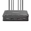StarTech.com 2-Port Dual-Monitor DisplayPort-Kabel-KVM-Switch, 4K 60Hz, Kompakter KVM-Switch mit integrierten 1,5-m-USB-A-/DisplayPort-/Audio-Kabeln, Bus-betrieben – Umschaltung per Fernbedienungstaste/Hotkeys