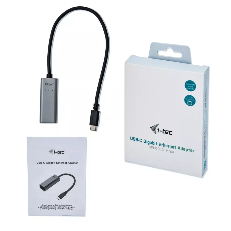 i-tec Metal USB-C Gigabit Ethernet Adapter, Kabelgebunden, USB Typ-C, Ethernet, 1000 Mbit/s, Grau