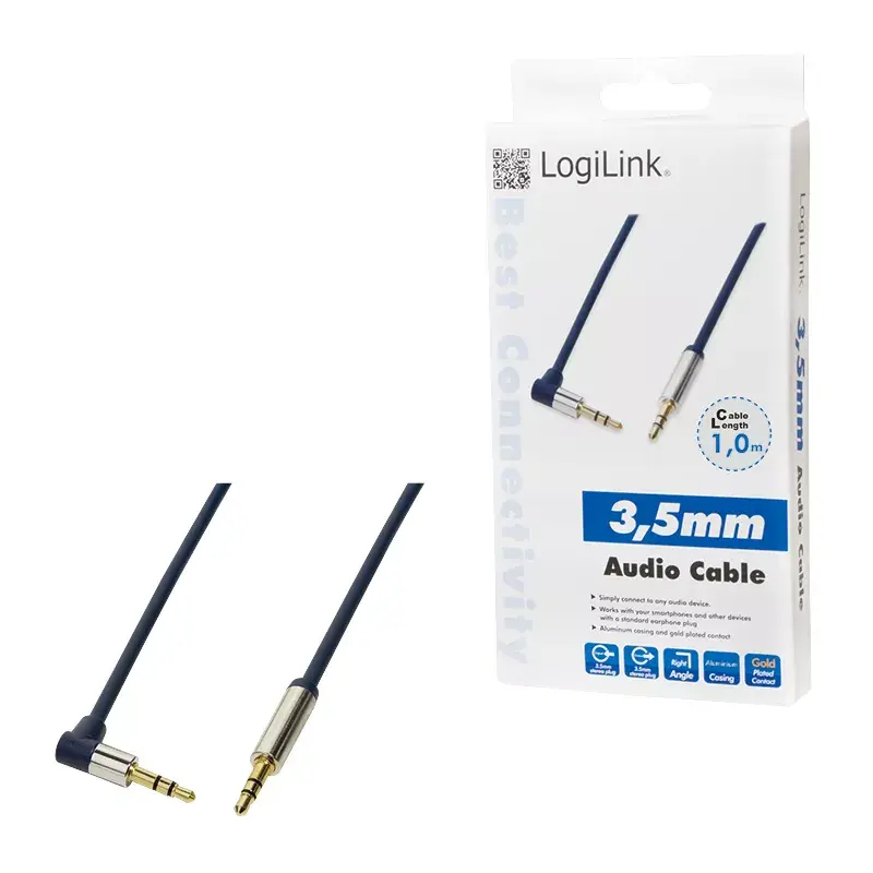 Audiokabel LogiLink 3,5 mm – 3,5 mm, 1 m, Blau
