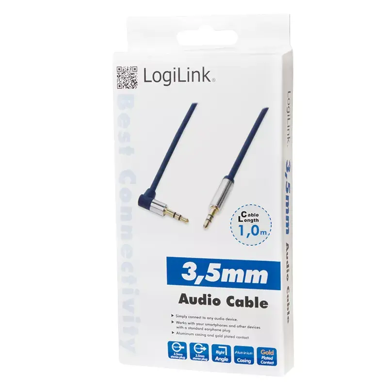 Audiokabel LogiLink 3,5 mm – 3,5 mm, 1 m, Blau