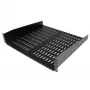 StarTech.com 2U Server-Rack-Einlegeboden – Universelles belüftetes Rack-Mount-Cantilever-Tablett für 19-Zoll-Netzwerkgeräte-Rack und -Schrank – Hochbelastbarer Stahl – Tragfähigkeit 23 kg – 16 Zoll tiefer Einlegeboden, Schwarz