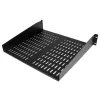 StarTech.com 2U Server-Rack-Einlegeboden – Universelles belüftetes Rack-Mount-Cantilever-Tablett für 19-Zoll-Netzwerkgeräte-Rack und -Schrank – Hochbelastbarer Stahl – Tragfähigkeit 23 kg – 16 Zoll tiefer Einlegeboden, Schwarz