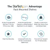 StarTech.com 2U Server-Rack-Einlegeboden – Universelles belüftetes Rack-Mount-Cantilever-Tablett für 19-Zoll-Netzwerkgeräte-Rack und -Schrank – Hochbelastbarer Stahl – Tragfähigkeit 23 kg – 16 Zoll tiefer Einlegeboden, Schwarz