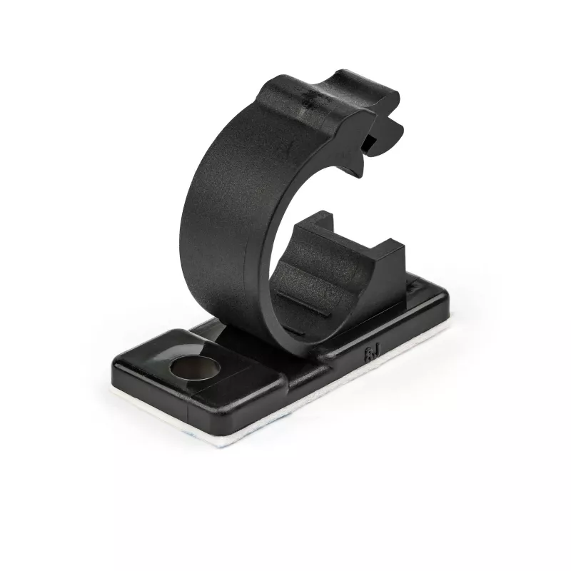 StarTech.com 100 selbstklebende Kabelmanagement-Clips schwarz – Netzwerk-/Ethernet-/Bürotisch-/Computer-Kabelorganisator – Haftkabel-/Draht-Halter – Nylon-Selbstklemmhalterung UL/94V-2 feuerfest