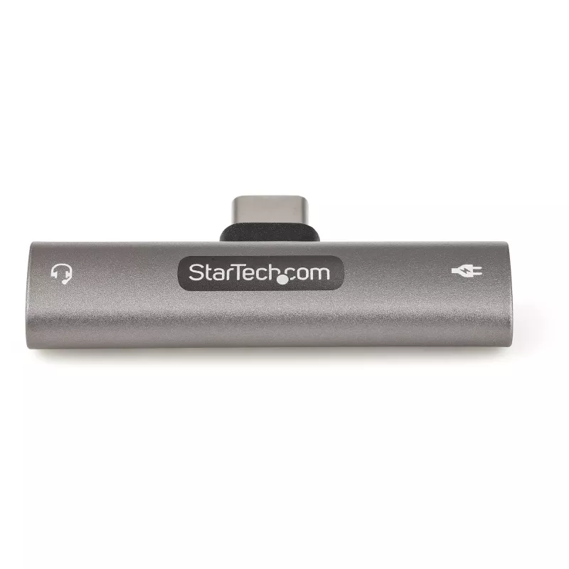 StarTech.com USB-C Audio- & Ladeadapter - USB-C-Audioadapter mit 3,5-mm-TRRS-Headset-Anschluss und 60-W-USB-Typ-C-Power-Delivery-Durchgangsladung – für USB-C-Telefone/Tablets/Laptops