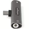 StarTech.com USB-C Audio- & Ladeadapter - USB-C-Audioadapter mit 3,5-mm-TRRS-Headset-Anschluss und 60-W-USB-Typ-C-Power-Delivery-Durchgangsladung – für USB-C-Telefone/Tablets/Laptops