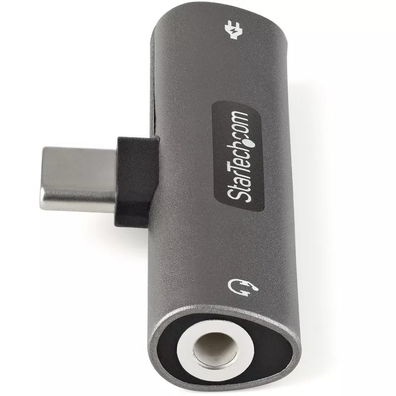 StarTech.com USB-C Audio- & Ladeadapter - USB-C-Audioadapter mit 3,5-mm-TRRS-Headset-Anschluss und 60-W-USB-Typ-C-Power-Delivery-Durchgangsladung – für USB-C-Telefone/Tablets/Laptops