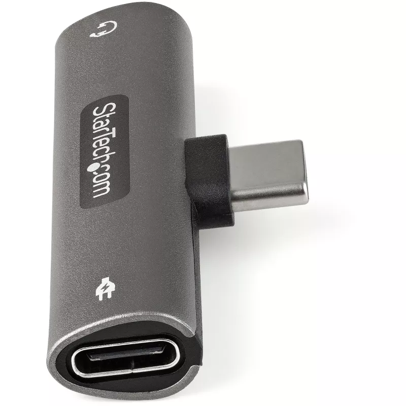 StarTech.com USB-C Audio- & Ladeadapter - USB-C-Audioadapter mit 3,5-mm-TRRS-Headset-Anschluss und 60-W-USB-Typ-C-Power-Delivery-Durchgangsladung – für USB-C-Telefone/Tablets/Laptops