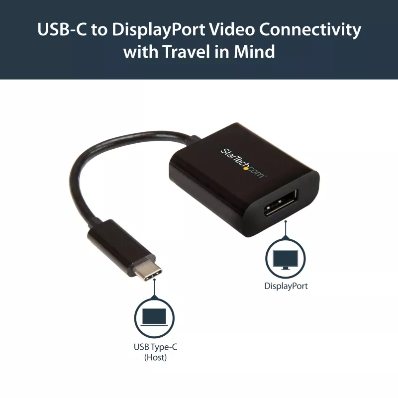 StarTech.com USB-C auf DisplayPort Adapter - 4K 60Hz/8K 30Hz - USB Typ-C zu DP 1.4 HBR2 Adapter Dongle - Kompakter USB-C (DP Alt Mode) Monitor Videokonverter - Thunderbolt 3 kompatibel