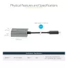 StarTech.com USB-C-auf-DisplayPort-Adapter – 8K/4K 60Hz USB-C-auf-DisplayPort-1.4-Adapter-Dongle – USB-Typ-C-auf-DP-Monitor-Videokonverter – kompatibel mit Thunderbolt 3 – mit 30 cm langem, angebrachtem Kabel