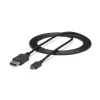 StarTech.com 1,8 m USB-C-auf-DisplayPort-1.2-Kabel 4K 60 Hz – USB-C-auf-DisplayPort-Adapterkabel HBR2 – USB-Typ-C-DP-Alt-Mode-auf-DP-Monitor-Videokabel – funktioniert mit Thunderbolt 3 – Schwarz