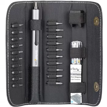 StarTech.com 20-Bit Elektrischer Präzisions-Schraubendreher-Set - Tragbarer/Mini-akku-betriebener Bit-Treiber-Kit für Reparaturen an Elektronik, Laptops, Computern, Tablets & Telefonen - Magnetisch - Kabellos
