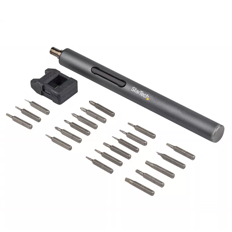 StarTech.com 20-Bit Elektrischer Präzisions-Schraubendreher-Set - Tragbarer/Mini-akku-betriebener Bit-Treiber-Kit für Reparaturen an Elektronik, Laptops, Computern, Tablets & Telefonen - Magnetisch - Kabellos