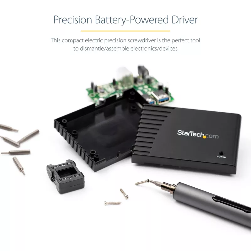 StarTech.com 20-Bit Elektrischer Präzisions-Schraubendreher-Set - Tragbarer/Mini-akku-betriebener Bit-Treiber-Kit für Reparaturen an Elektronik, Laptops, Computern, Tablets & Telefonen - Magnetisch - Kabellos