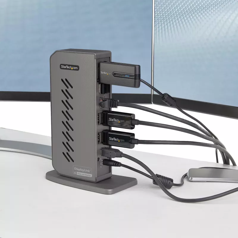 StarTech.com USB-C USB-A Dock - Hybrid Universal USB 3.0 Dockingstation für USB-C- oder USB-A-Laptop - Dual-Monitor 4K 60Hz HDMI/DisplayPort - 6x USB-A, GbE - USB 3.1 Gen 1 - Windows/Mac