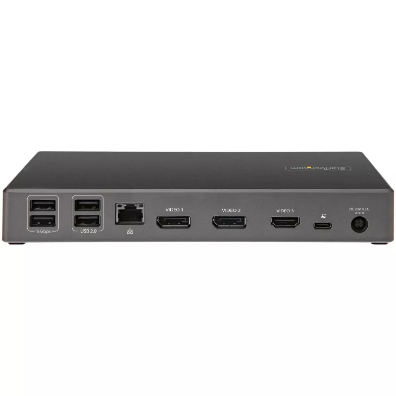 StarTech.com USB C Dock - Triple 4K Monitor USB Type-C Docking Station - 100W Power Delivery - DP 1.4 Alt Mode & DSC, 2x DisplayPort 1.4/HDMI 2.0 - 6xUSB (2x 10Gbps) - Windows/Chrome