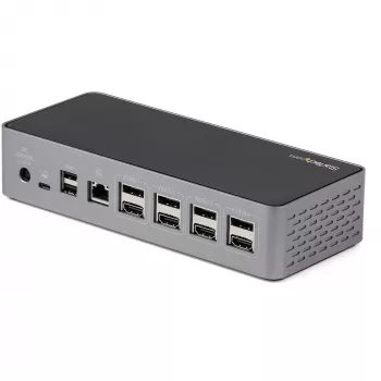 StarTech.com USB-C-Dock – 4K 60Hz Quad-Monitor DisplayPort & HDMI – Universelle USB-C-Dockingstation mit 100W Power Delivery – USB-Hub mit 1x USB Type-C & 3x USB-A, Ethernet, Audio