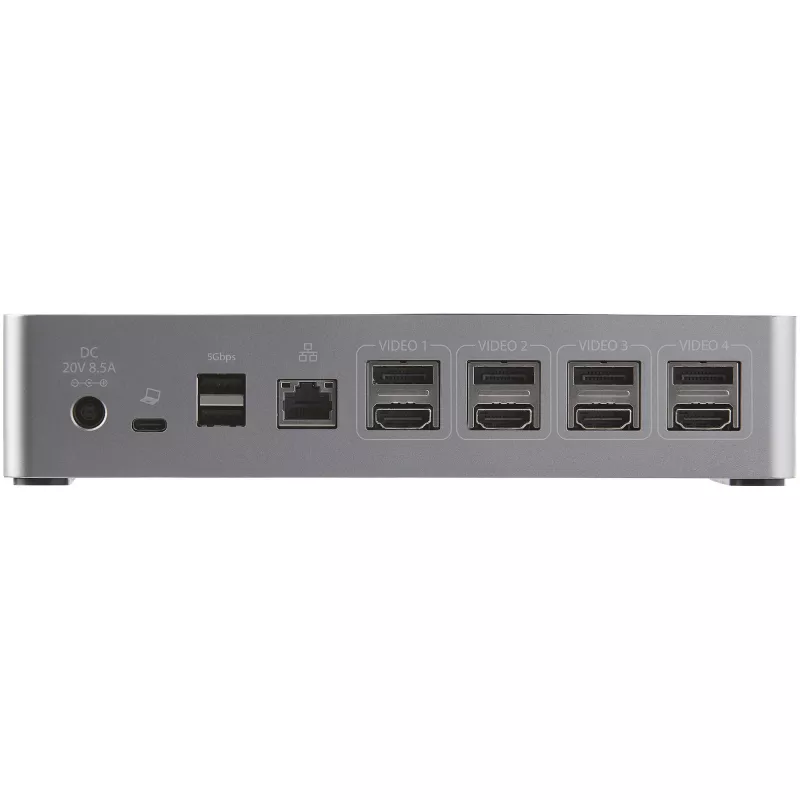 StarTech.com USB-C-Dock – 4K 60Hz Quad-Monitor DisplayPort & HDMI – Universelle USB-C-Dockingstation mit 100W Power Delivery – USB-Hub mit 1x USB Type-C & 3x USB-A, Ethernet, Audio