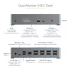 StarTech.com USB-C-Dock – 4K 60Hz Quad-Monitor DisplayPort & HDMI – Universelle USB-C-Dockingstation mit 100W Power Delivery – USB-Hub mit 1x USB Type-C & 3x USB-A, Ethernet, Audio