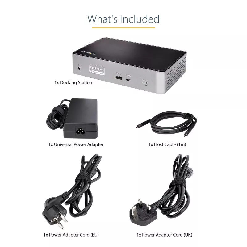StarTech.com USB-C-Dock – 4K 60Hz Quad-Monitor DisplayPort & HDMI – Universelle USB-C-Dockingstation mit 100W Power Delivery – USB-Hub mit 1x USB Type-C & 3x USB-A, Ethernet, Audio