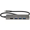 StarTech.com USB-C-Multiport-Adapter - USB-C auf HDMI 2.0b 4K 60Hz (HDR10), 100W Power Delivery Pass-Through, 4-Port USB 3.0 Hub - USB Typ-C Mini-Dock - 30 cm langes, fest verbautes Kabel