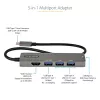 StarTech.com USB-C-Multiport-Adapter - USB-C auf HDMI 2.0b 4K 60Hz (HDR10), 100W Power Delivery Pass-Through, 4-Port USB 3.0 Hub - USB Typ-C Mini-Dock - 30 cm langes, fest verbautes Kabel