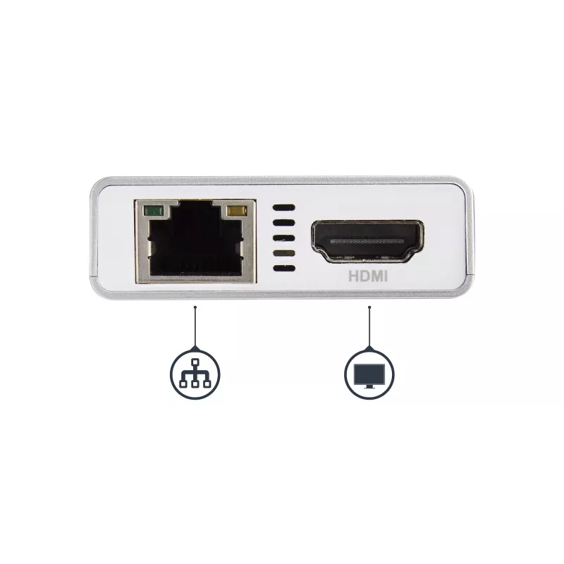 StarTech.com USB-C Multiport-Adapter – USB-C Travel-Dockingstation mit 4K HDMI – 60 W Power Delivery Pass-Through, GbE, 2-Port USB-A 3.0-Hub – Tragbares Mini-USB-Typ-C-Dock für Laptop – Weiß