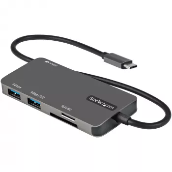 StarTech.com USB-C Multiport-Adapter – USB-C auf 4K HDMI, 100 W Power Delivery Durchschleifung, SD/MicroSD-Steckplatz, 3-fach USB 3.0 Hub – USB Typ-C Mini-Dock – 30 cm langes angeschlossenes Kabel