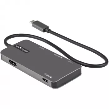 StarTech.com USB-C Multiport-Adapter – USB-C auf 4K HDMI, 100 W Power Delivery Durchschleifung, SD/MicroSD-Steckplatz, 3-fach USB 3.0 Hub – USB Typ-C Mini-Dock – 30 cm langes angeschlossenes Kabel