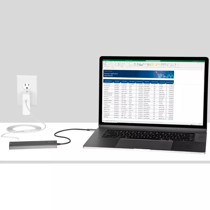 StarTech.com USB-C Multiport-Adapter-Hub, USB-C auf 4K 60Hz HDMI, Gigabit-Ethernet und 100W Laptop-Ladefunktion für Macbook Pro / Air und Windows
