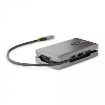 StarTech.com USB-C Multiport-Adapter – 4K 60Hz HDMI/DP – 3-Port USB-Hub – 100W Power Delivery Pass-Through – GbE – Mini-Dockingstation für unterwegs mit Ladefunktion – 30 cm Wrap-Around-Kabel