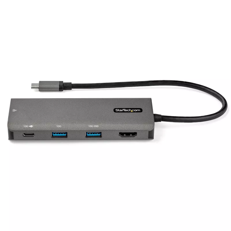 StarTech.com USB-C-Multiport-Adapter - 10 Gbit/s USB-Typ-C-Mini-Dock mit 4K 30 Hz HDMI - 100 W Power Delivery Durchschleifung - 3-Port USB-Hub, GbE - USB 3.1/3.2 Gen 2 Laptop-Dock - 25,4 cm Kabel