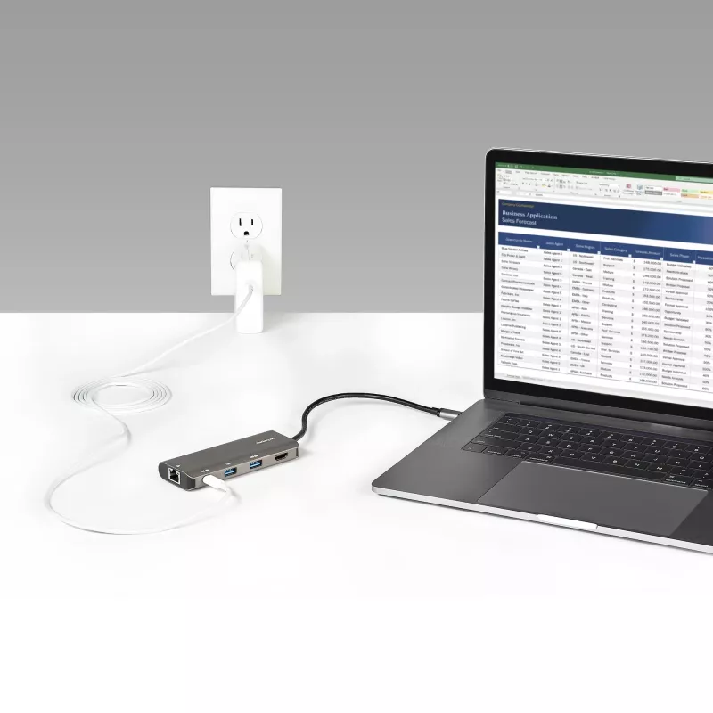 StarTech.com USB-C-Multiport-Adapter - 10 Gbit/s USB-Typ-C-Mini-Dock mit 4K 30 Hz HDMI - 100 W Power Delivery Durchschleifung - 3-Port USB-Hub, GbE - USB 3.1/3.2 Gen 2 Laptop-Dock - 25,4 cm Kabel