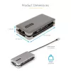 StarTech.com USB-C Multiport-Adapter – HDMI/VGA – 4K 60 Hz – 3-Port-USB-Hub – 100 W Power Delivery-Durchschleifung – GbE – Mini-Dockingstation für unterwegs mit Ladefunktion – Wickelbares Kabel, 30 cm
