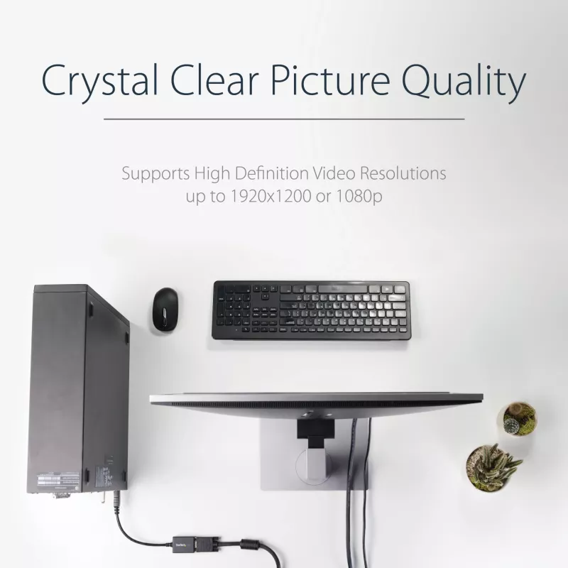 StarTech.com DisplayPort zu VGA Adapter - Aktiver DP zu VGA Konverter - 1080p Video - DisplayPort zertifiziert - DP/DP++ Quelle zu VGA Monitor Kabel Adapter Dongle - Verriegelbarer DP Anschluss