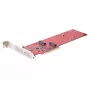 StarTech.com Dual M.2 PCIe SSD-Adapterkarte, PCIe x8 / x16 auf Dual NVMe oder AHCI M.2 SSDs, PCI Express 4.0, 7,8 GBps/Laufwerk, Bifurkation erforderlich - Windows/Linux-kompatibel