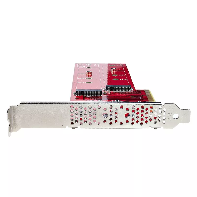 StarTech.com Dual M.2 PCIe SSD-Adapterkarte, PCIe x8 / x16 auf Dual NVMe oder AHCI M.2 SSDs, PCI Express 4.0, 7,8 GBps/Laufwerk, Bifurkation erforderlich - Windows/Linux-kompatibel