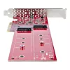 StarTech.com Dual M.2 PCIe SSD-Adapterkarte, PCIe x8 / x16 auf Dual NVMe oder AHCI M.2 SSDs, PCI Express 4.0, 7,8 GBps/Laufwerk, Bifurkation erforderlich - Windows/Linux-kompatibel