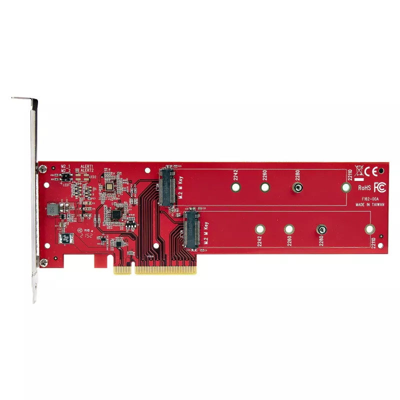 StarTech.com Dual M.2 PCIe SSD-Adapterkarte, PCIe x8 / x16 auf Dual NVMe oder AHCI M.2 SSDs, PCI Express 4.0, 7,8 GBps/Laufwerk, Bifurkation erforderlich - Windows/Linux-kompatibel